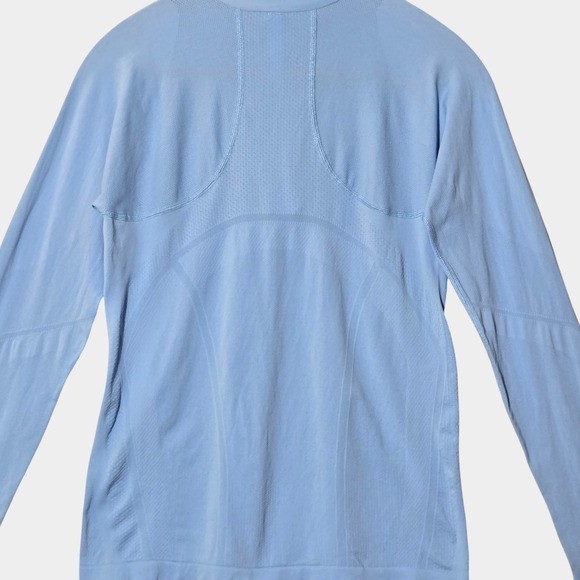 Athleta Momentum 1/2 Zip Solid Pullover Light Blue M Activewear Performance NWOT - Picture 4 of 9